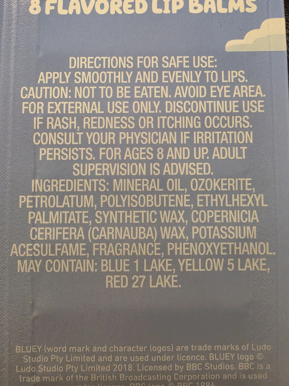 BLUEY - Kids Lip Balm 8-Pack — Assorted Colors & Flavors